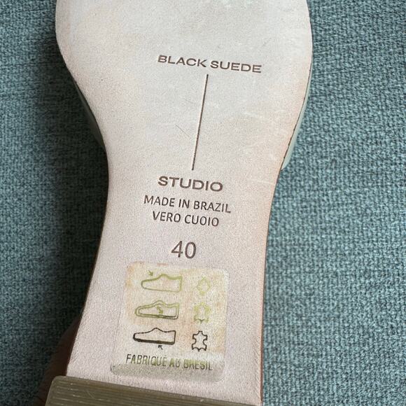 BLACK SUEDE STUDIO Paloma Wedge Sandal Cream Transparent Upper Sz 9.5 - Picture 10 of 13